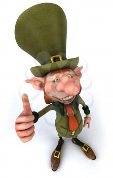 Royalty Free Clipart Image of a Leprechaun Giving a Thumbs Up