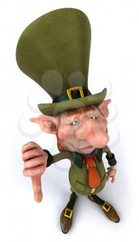 Royalty Free Clipart Image of a Leprechaun Giving a Thumbs Down