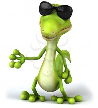 Royalty Free Clipart Image of a Lizard in Sunglasses