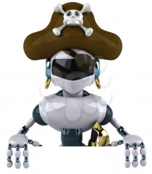 Royalty Free Clipart Image of a Pirate Robot