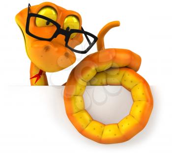 Royalty Free Clipart Image of a Snake in Glasses