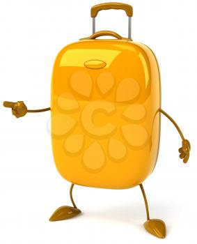 Royalty Free Clipart Image of a Yellow Suitcase