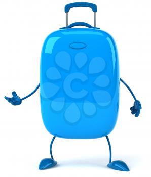 Royalty Free Clipart Image of a Blue Suitcase
