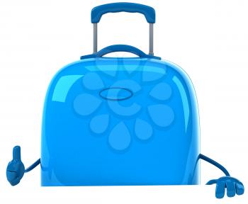 Royalty Free Clipart Image of a Suitcase Giving a Thumbs Up