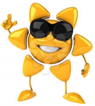 Royalty Free Clipart Image of a Sun in Sunglasses