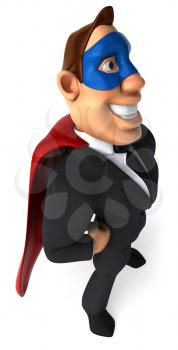 Royalty Free Clipart Image of a Superhero Businessman