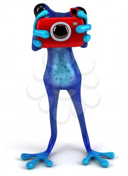 Royalty Free Clipart Image of a Frog Taking a Picture