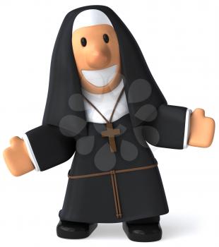 Royalty Free 3d Clipart Image of a Nun
