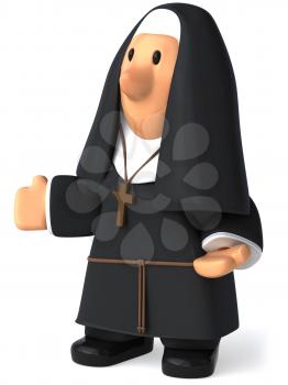 Royalty Free 3d Clipart Image of a Nun