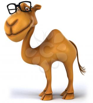 Royalty Free Clipart Image of a Camel Wearing Glasses
