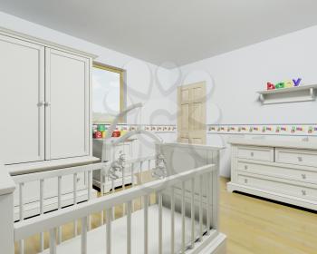 Royalty Free Clipart Image of a Nursery