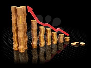 Royalty Free Clipart Image of a Bar Chart Showing Rising Profits