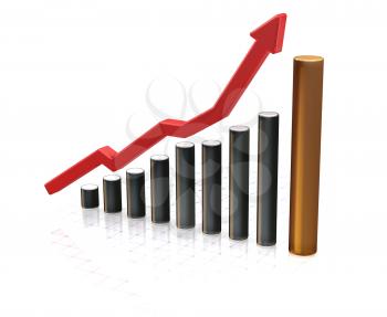 Royalty Free Clipart Image of a Rising Profit Chart