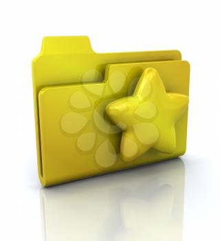 Royalty Free Clipart Image of a Folder With a Star