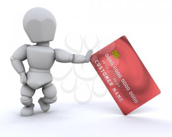 Royalty Free Clipart Image of a Person With a Credit Card