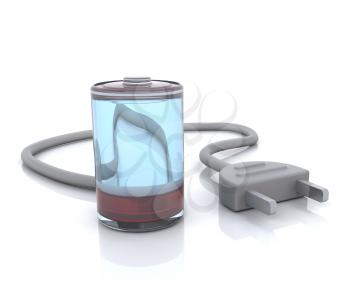 Royalty Free Clipart Image of a 3D Power Cord