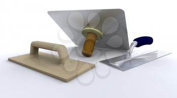 Royalty Free Clipart Image of Plastering Tools