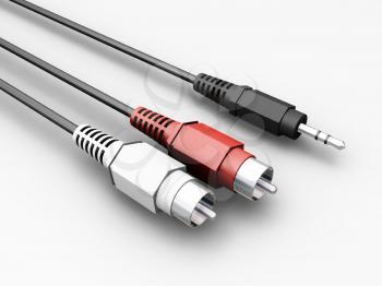 Royalty Free Clipart Image of a Set of Audio Cables