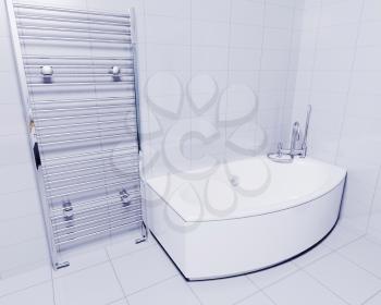 Royalty Free Clipart Image of a Bathroom Interior