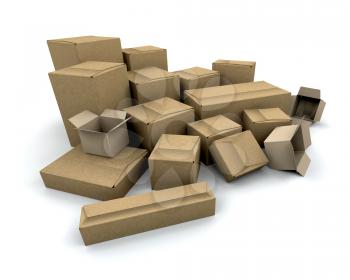 Royalty Free Clipart Image of a Bunch of Gift Boxes
