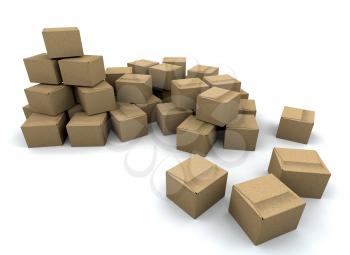 Royalty Free Clipart Image of a Pile of Boxes
