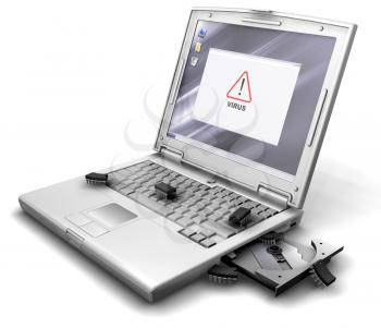 Royalty Free Clipart Image of Computer Viruses