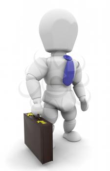 Royalty Free Clipart Image of a Person in a Briefcase