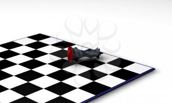 Royalty Free Clipart Image of a Fallen Chess Piece
