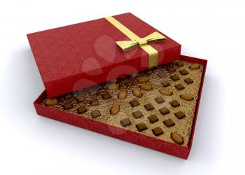 Royalty Free Clipart Image of a Box of Chocolates