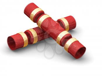Royalty Free Clipart Image of Christmas Crackers