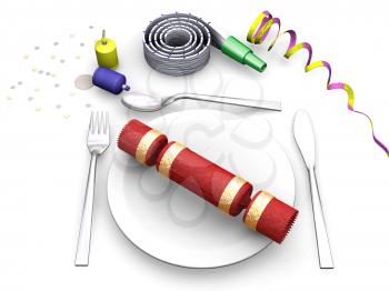Royalty Free Clipart Image of a Festive Place Setting