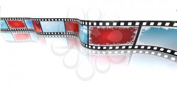 Royalty Free Clipart Image of a Filmstrip With Christmas Backgrounds