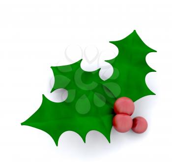 Royalty Free Clipart Image of Holly and Berries