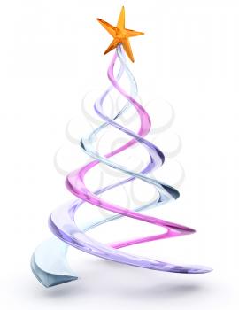 Royalty Free Clipart Image of a Glass Spiral Tree