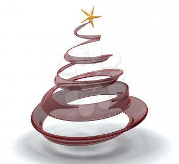 Royalty Free Clipart Image of a Glass Christmas Tree