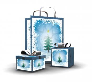 Royalty Free Clipart Image of Christmas Parcels