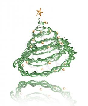 Royalty Free Clipart Image of a Twisted Christmas Tree
