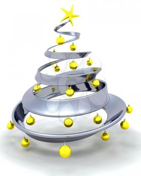 Royalty Free Clipart Image of a Modern Christmas Tree