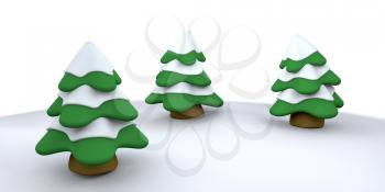 Royalty Free Clipart Image of Snowy Christmas Tree