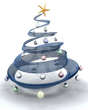 Royalty Free Clipart Image of a Glass Christmas Tree