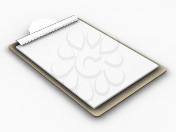 Royalty Free Clipart Image of a Blank Clipboard