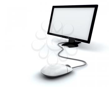 Royalty Free Clipart Image of a Computer Screen With Mouse