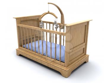 Royalty Free Clipart Image of a Baby Boy's Crib