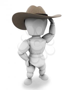 Royalty Free Clipart Image of a Cowboy With a Stetson Hat
