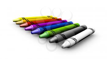 Royalty Free Clipart Image of Crayons
