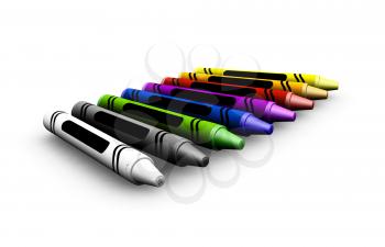 Royalty Free Clipart Image of Crayons