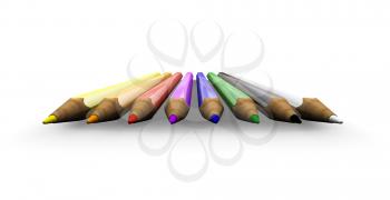 Royalty Free Clipart Image of Colouring Pencils