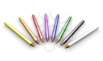 Royalty Free Clipart Image of Colouring Pencils