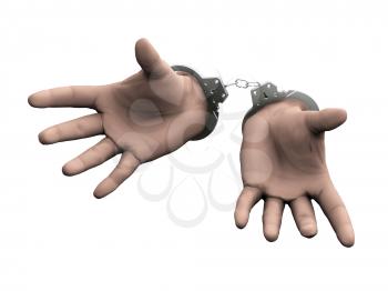 Royalty Free Clipart Image of Handcuffed Hands