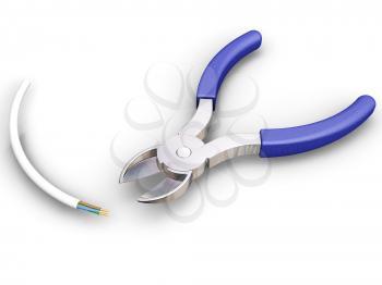 Royalty Free Clipart Image of a Wire and Cutters